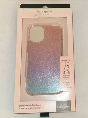Kate Spade New York Glitter Hard Cover Case for iPhone 12 Mini Pink Green